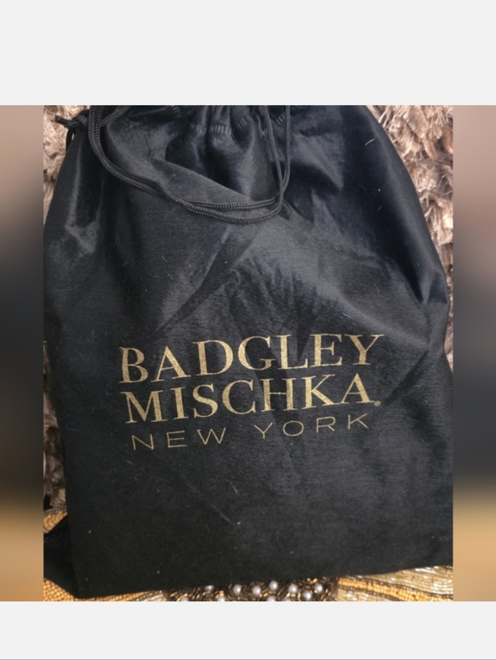 Badgley Mischka Black Satchel with Crystal Accent - Picture 5 of 6